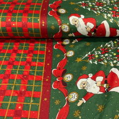 Toalha Natal Encantos do Noel com Brilho Dourado 