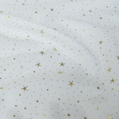 Toalha Natal Estrelas Brilhantes Dourada