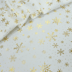 Toalha Natal Flocos Brilhante Dourado 