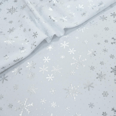 Toalha Natal Flocos Brilhantes Prata