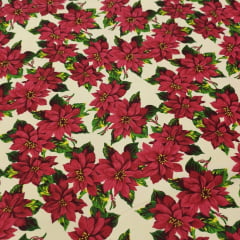 Toalha Natal Flores do Natal Fundo Bege