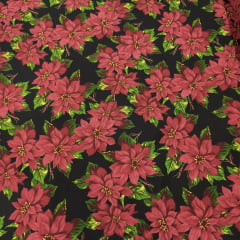 Toalha Natal Flores do Natal Fundo Preto