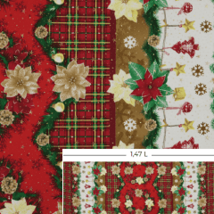 Toalha Natal Flores no Natal com Brilho Dourado