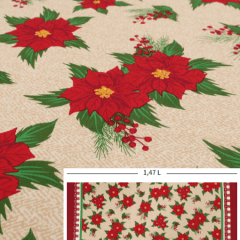 Toalha Natal Flores Vermelhas 