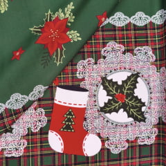 Toalha Natal Meias de Natal e Xadrez Toalha Natal Meias de Natal e Xadrez