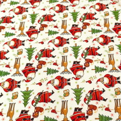 Toalha Natal Papai Noel e Bichinhos