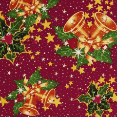 Toalha Natal Sinos Dourados com Brilho Dourado