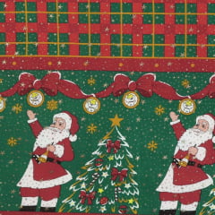 Toalha Natal Encantos do Noel com Brilho Dourado 