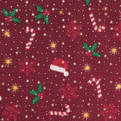 Toalha Natal Tradicional com Brilho Dourado