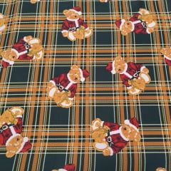 Toalha Natal Ursos de Natal no Xadrez