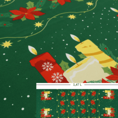 Toalha Natal Velas e Flores de Natal