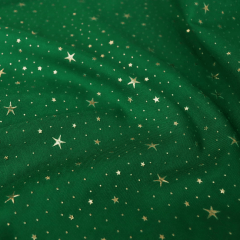 Toalha Natal Verde Estrelas Brilhantes Dourada
