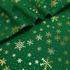 Toalha Natal Verde Flocos Brilhante Dourado  