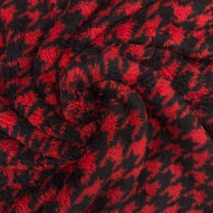 Sherpa Estampada Mini Xadrez Vermelho