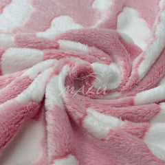 Mantinha Fleece 3D Nuvem Rosa