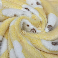 Mantinha Fleece 3D Ursinho Amarelo
