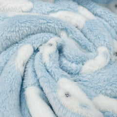 Mantinha Fleece 3D Ursinho Azul Bebê