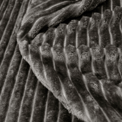 Mantinha Fleece Canelado 2,50m Cinza Chumbo