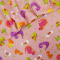 Fleece Dinos Rosa 