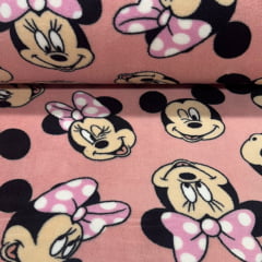 Fleece Minnie e Mickey Fundo Rosa 