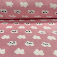 Fleece Nuvem Doce Rosa 