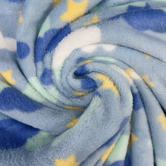 Fleece Nuvens Fundo Azul