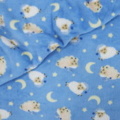 Fleece Ovelhas Fundo Azul