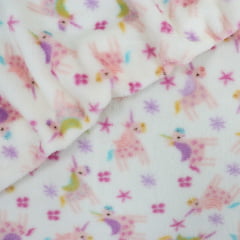 Fleece Unicórnios Fundo Branco 