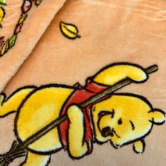 Fleece Ursinho Pooh Fundo Laranja