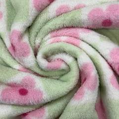 Fleece Xadrez Verde com Flores