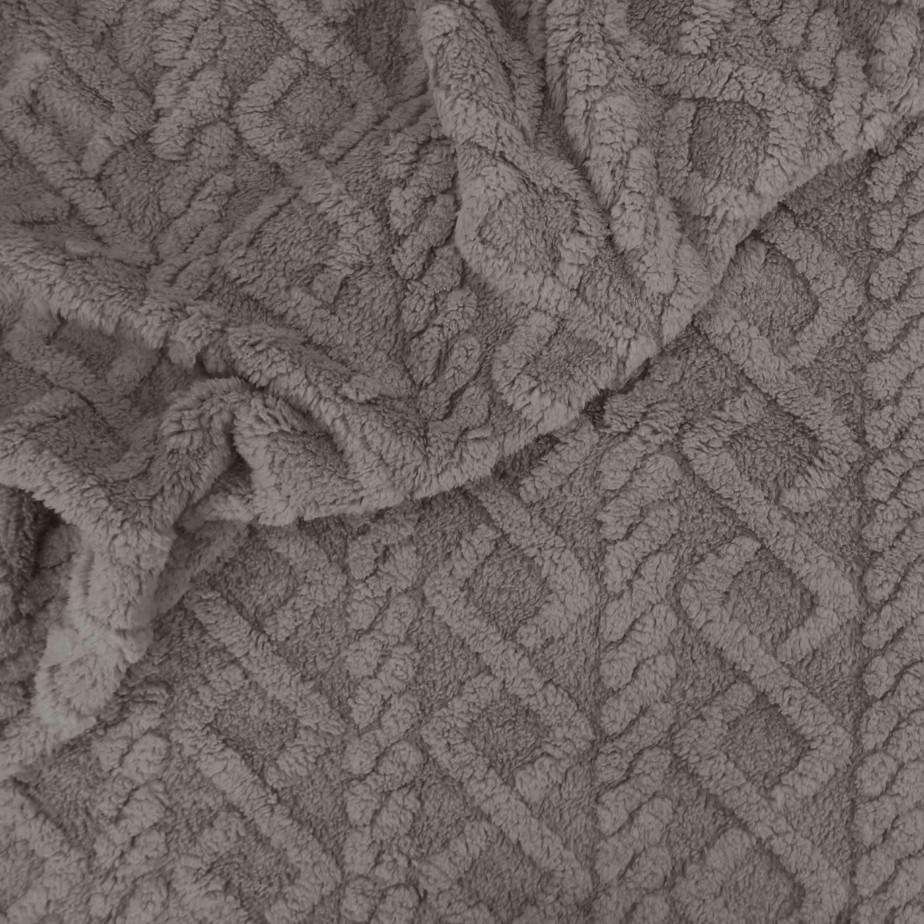 Mantinha Fleece Jacquard Tricot Cinza Mantinha Fleece Jacquard Tricot Cinza