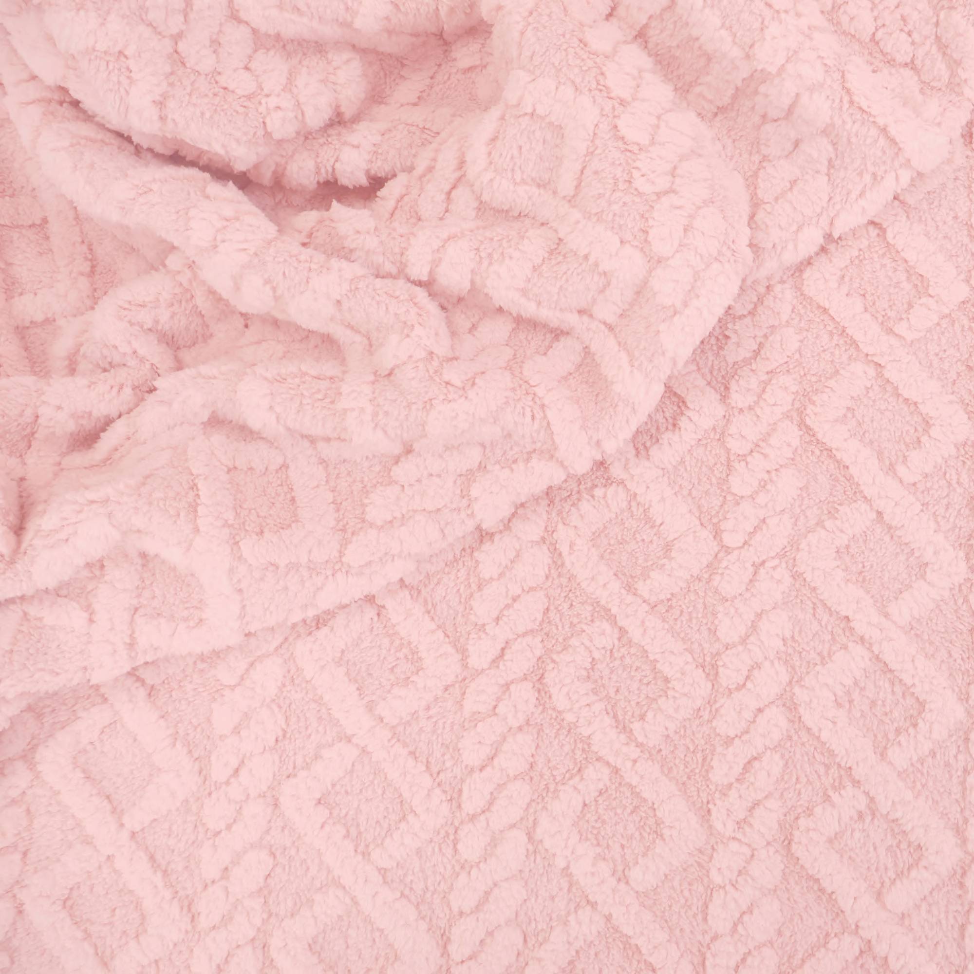 Mantinha Fleece Jacquard Tricot Rosa Bebê Mantinha Fleece Jacquard Tricot Rosa Bebê