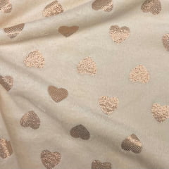 Fleece Corações Brilhantes Marfim 