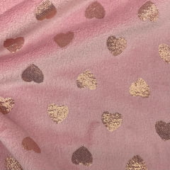 Fleece Corações Brilhantes Rosa