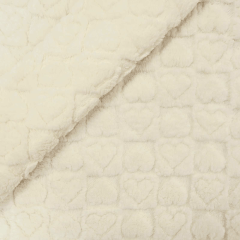 Fleece Grosso Coração 3D Marfim