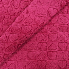 Fleece Grosso Coração 3D Rosa Pink