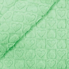 Fleece Grosso Coração 3D Verde