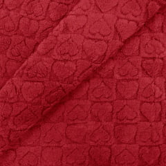 Fleece Grosso Coração 3D Vermelho