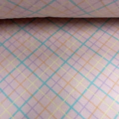 Soft Xadrez Diagonal Rosa e Azul