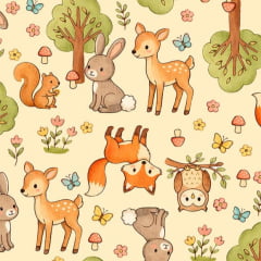 Tricoline Digital Floresta dos Bichinhos Tricoline Digital Floresta dos Bichinhos