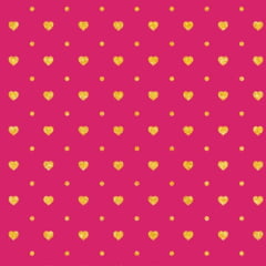 Tricoline Corações Mini Rosa Pink