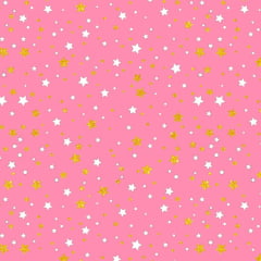 Tricoline Estrelas Branco e Dourado