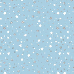 Tricoline Estrelas Branco e Prata