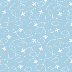 Tricoline Mini Aviões Azul