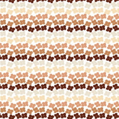 Tricoline Mini Flores Beges