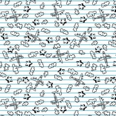 Tricoline Mista Aviões no Papel Tricoline Mista Aviões no Papel