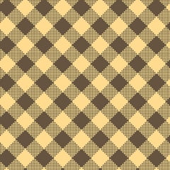 Tricoline Mista Xadrez Diagonal Marrom e Amarelo Tricoline Mista Xadrez Diagonal Marrom e Amarelo