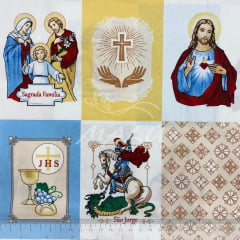 Tricoline Religião Imagens de Santos 62cm TRICO8713