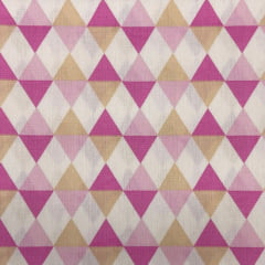 Tricoline Triangulos Rosa e Bege LIQUIDA