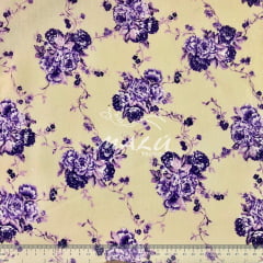 Tricoline 70% Algodão Floral Lilás SET6994